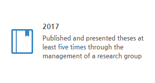 2017. Published and presented theses at least five times through the management of a research group.